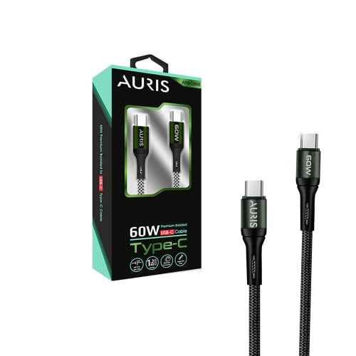 Auris CB66 USB-C To Type-C Örgülü Şarj ve Data Kablosu 