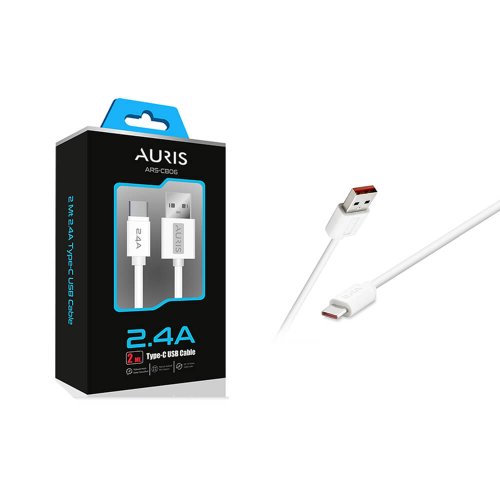 Auris CB06 2m USB To Type-C Kablo 3.4A