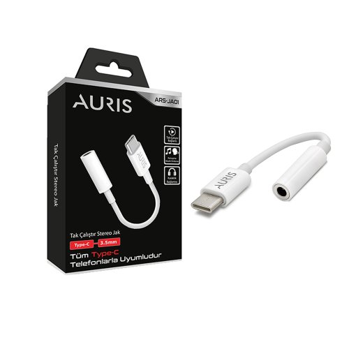 Auris JA01 Aux Type-C Kulaklık Dönüştürücü 3,5mm Jack Stereo Ses